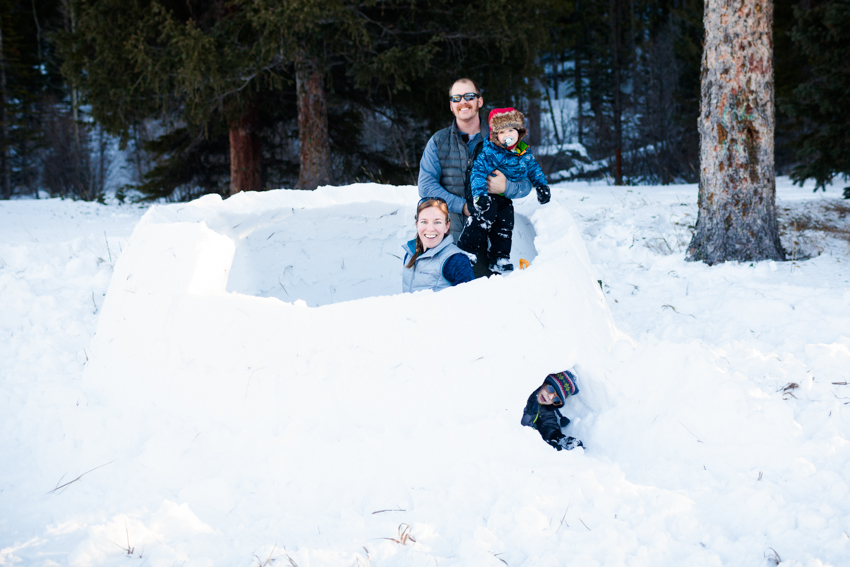 Building an Igloo at Peaceful Valley Campground